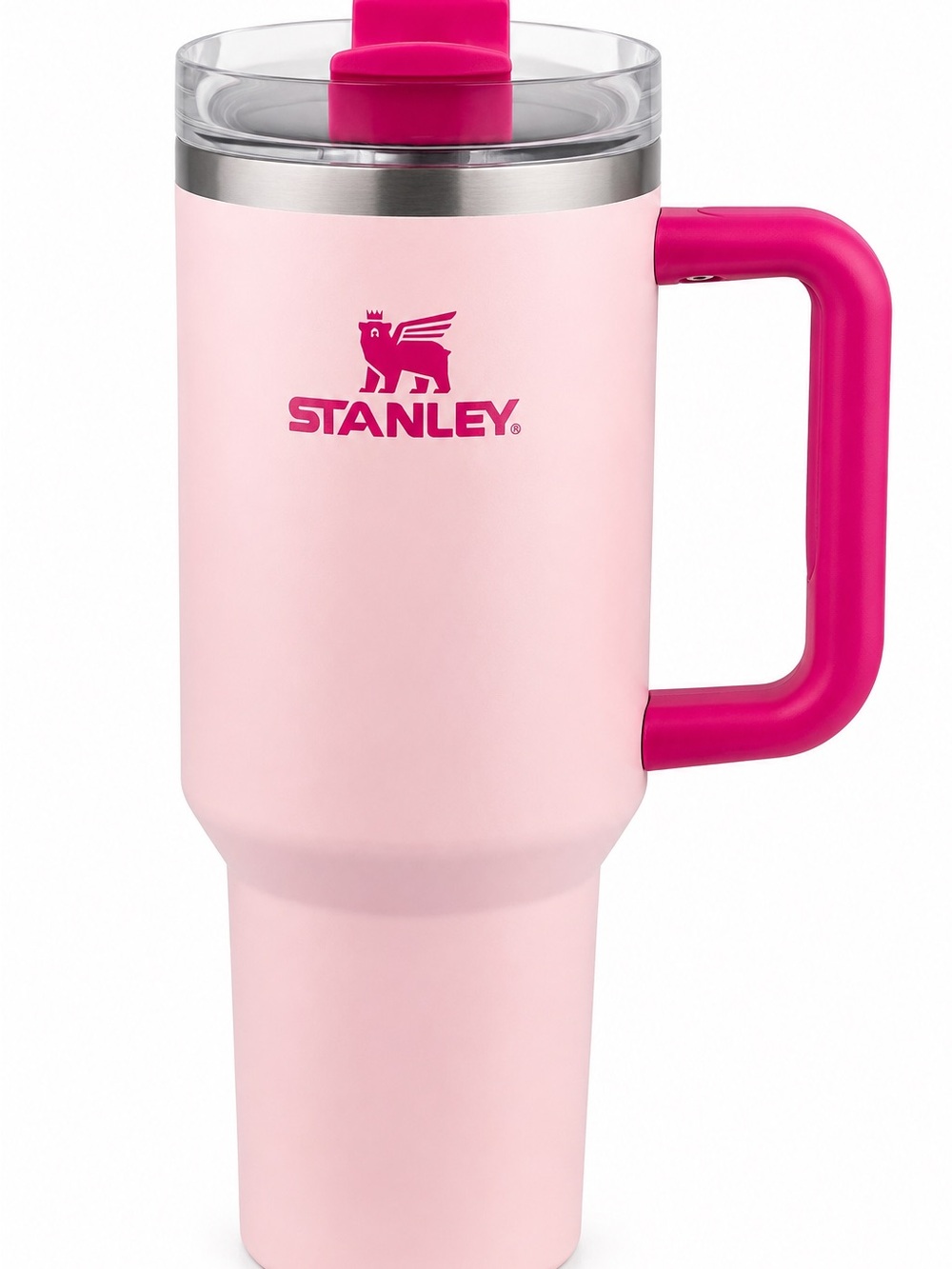 Rare Stanley Quencher 40 oz Pink Fuchsia Tumbler Cup Authentic No Straw BNWOT